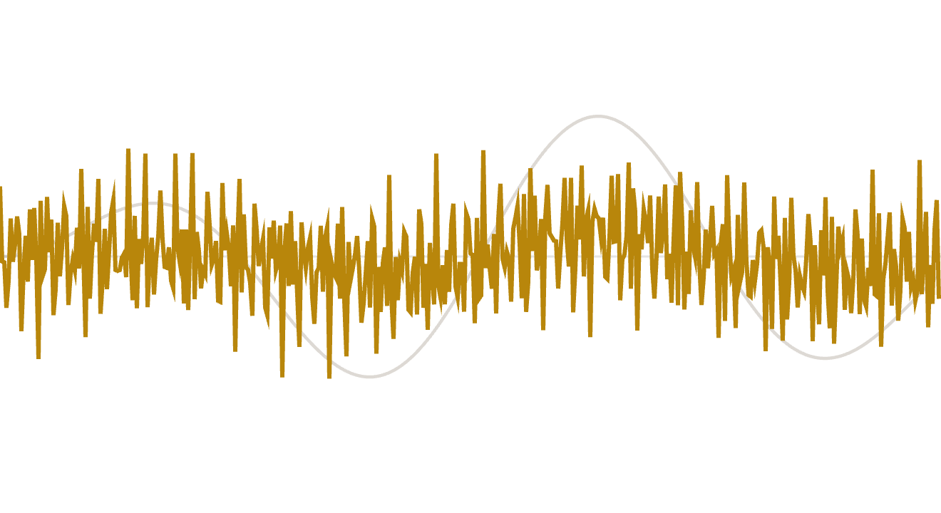 Neural trace at 15 percent signal-to-noise: the intended signal is buried, nothing to decode